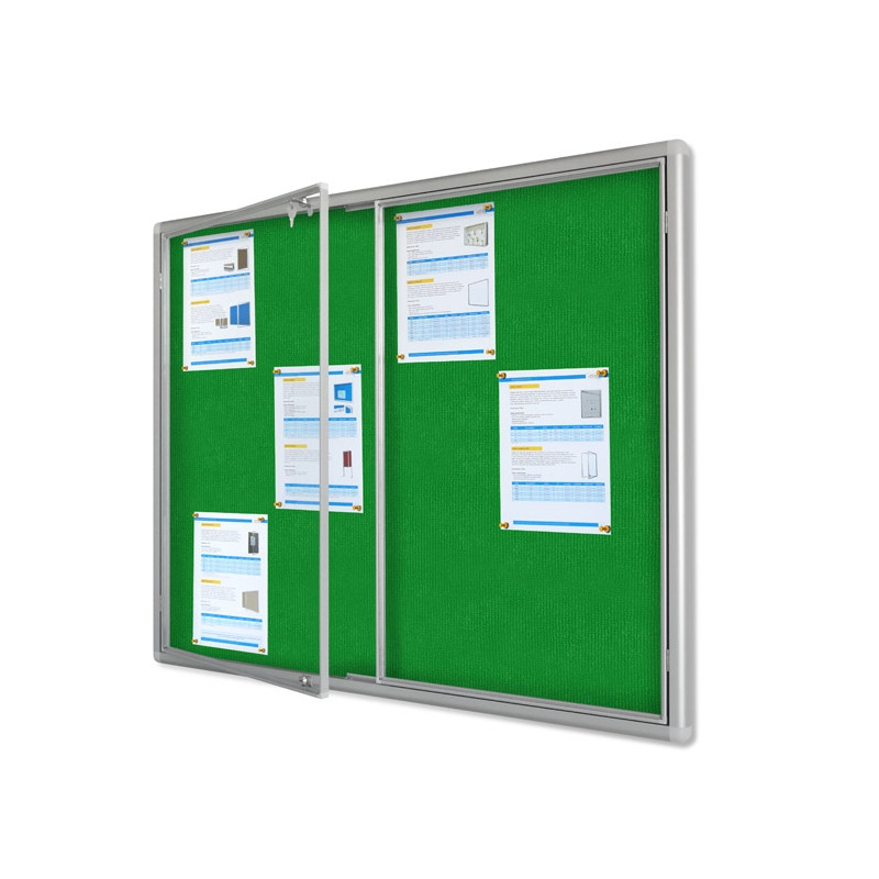 GCD-TZ 120x100x3cm Tekstylna Zielona Gablota dwudrzwiowa otwierana