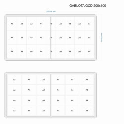 GCD-TN 200x100x3cm Tekstylna Niebieska Gablota dwudrzwiowa otwierana