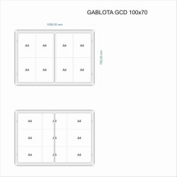 GCD-MS 100x70x3cm Mag. Srebrna Gablota dwudrzwiowa otwierana