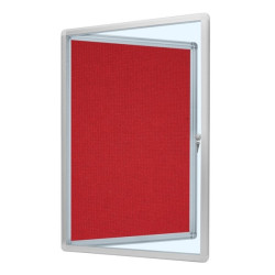 GO-TC 80x120cm Tekstylna Czerwona Gablota ogłoszeniowa jednodrzwiowa