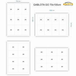 GO-TN 70x100cm Tekstylna Niebieska Gablota ogłoszeniowa jednodrzwiowa