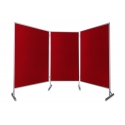 Tablica parawan trzymodułowy wolnostojący 3x100x170x190cm t. czerwony