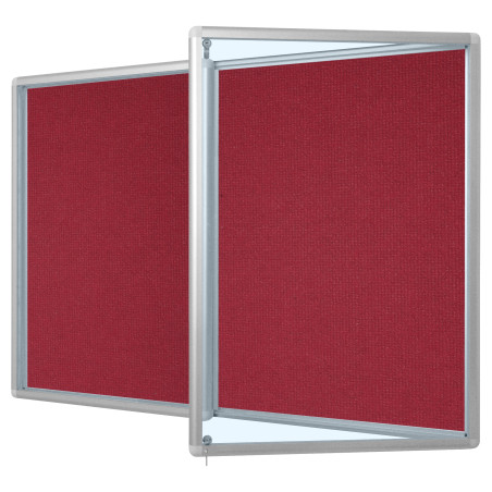 GOG-TC 120x100x6cm Tekstylna Czerwona Gablota ogłoszeniowa dwudrzwiowa