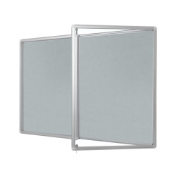 GOG-TS 120x100x6cm Tekstylna Szara Gablota ogłoszeniowa dwudrzwiowa