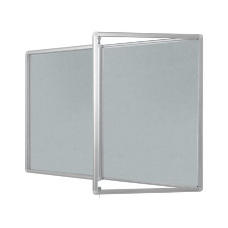 GOG-TS 120x100x6cm Tekstylna Szara Gablota ogłoszeniowa dwudrzwiowa