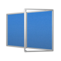 GOG-TN 120x100x6cm Tekstylna Niebieska Gablota ogłoszeniowa dwudrzwiowa