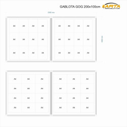 GOG-TC 200x100x6cm Tekstylna Czerwona Gablota ogłoszeniowa dwudrzwiowa