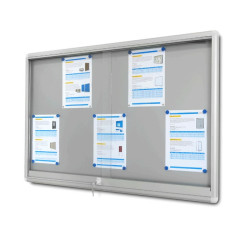 Gablota ogłoszeniowa GCS 140x80cm, szkło hartowane. Magnetyczna srebrna