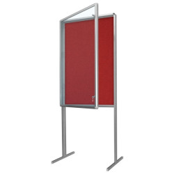 GWL-TC 80x120x190cm Tekstylna Czerwona Gablota ogłoszeniowa wolnostojąca