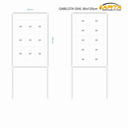 GWL-TZ 80x120x190cm Tekstylna Zielona Gablota ogłoszeniowa wolnostojąca