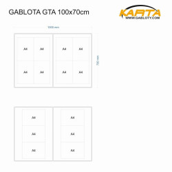 GTA-M 100x70cm G50x70+T50x70cm Gablota z tablicą. Magnetyczna