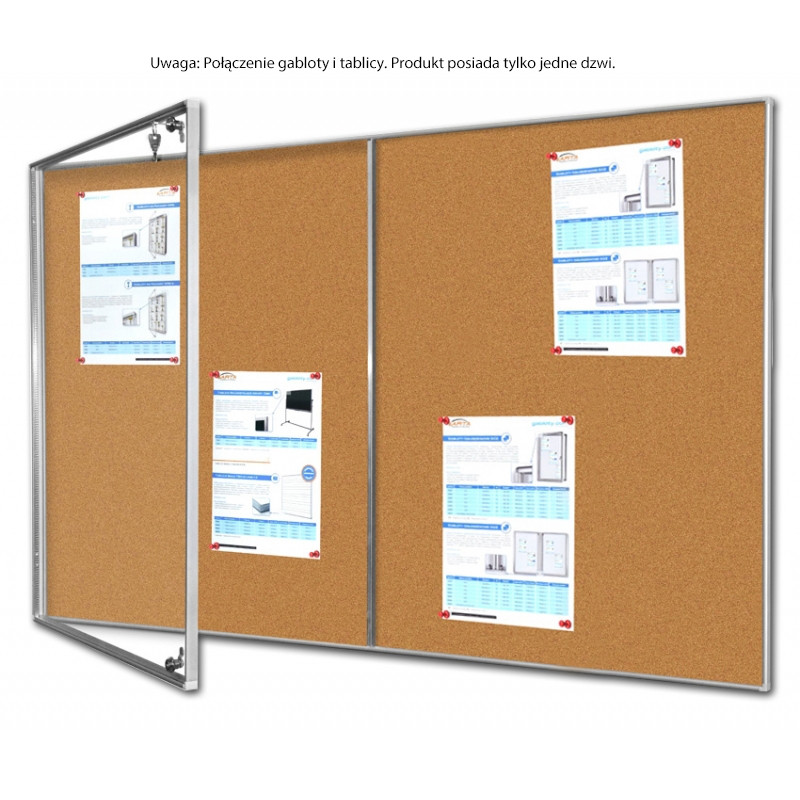 GTA-K 120x90cm G60x90+T60x90cm Gablota z tablicą. Korek GTA-K 120x90cm G60x90+T60x90cm Gablota z tablicą. Korek