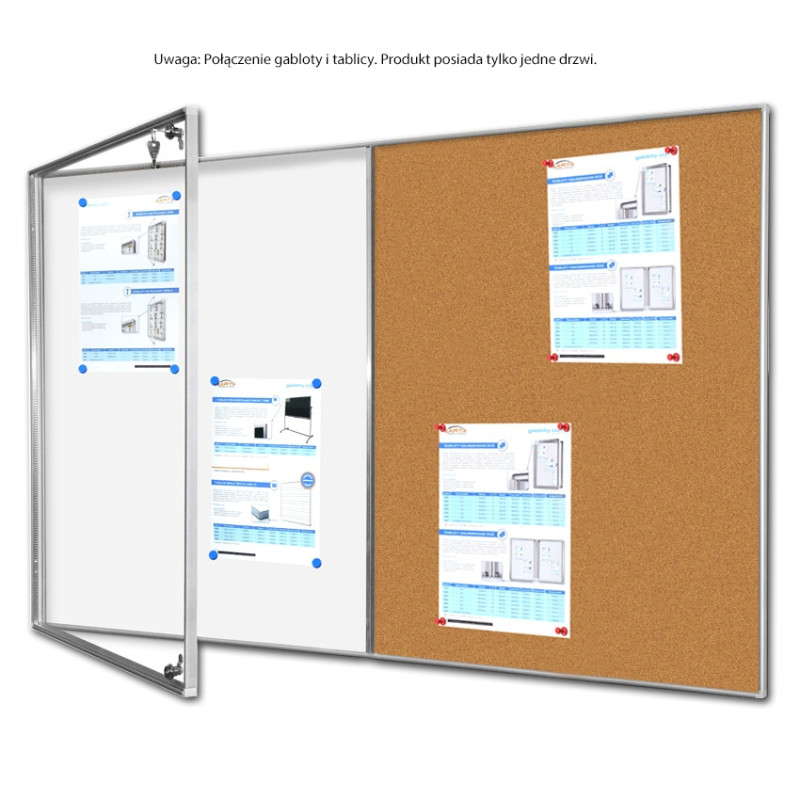 GTA-M/K 120x90cm G60x90+T60x90cm Gablota z tablicą. Magnetyczna/Korek GTA-M/K 120x90cm G60x90+T60x90cm Gablota z tablicą. Magnetyczna/Korek