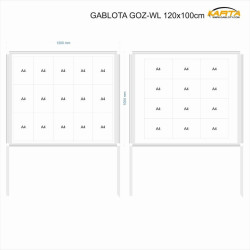 GOZ-WL-BR 120x100x200+50cm rama brązowa Gablota stojąca jednodrzwiowa
