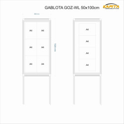 GOZ-WL-BR 50x100x200+50cm rama brązowa Gab. zew. do wkopania otwierana na bok