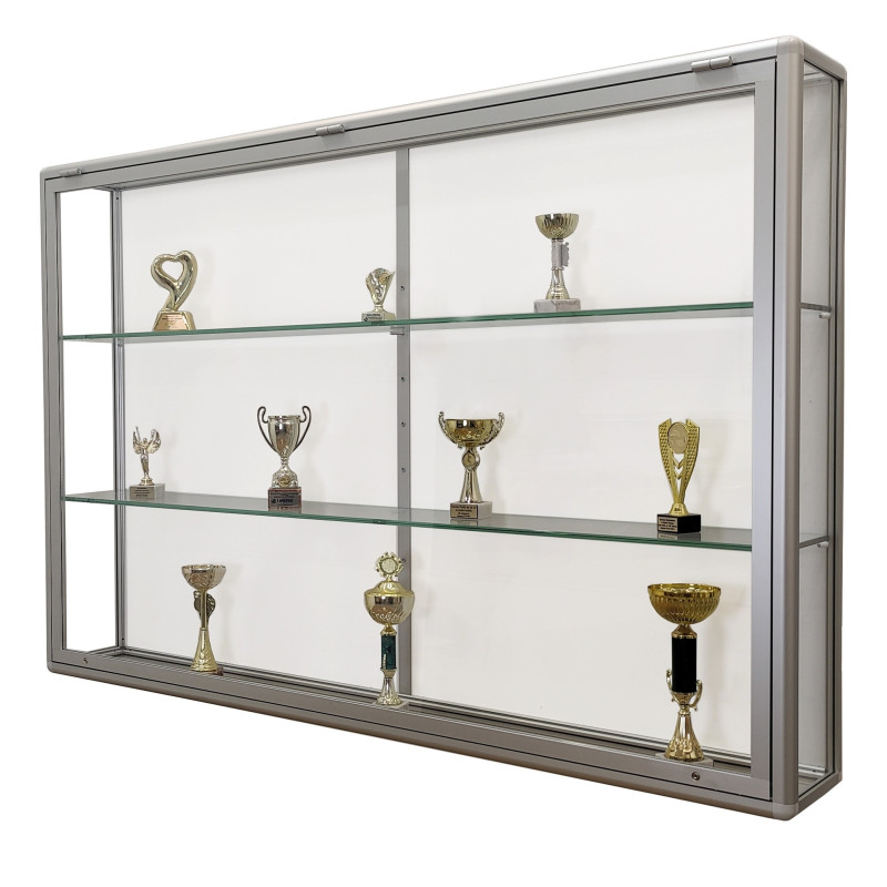 GP-S-L SWG 180x120x25cm 2 półki + lustro gablota na puchary