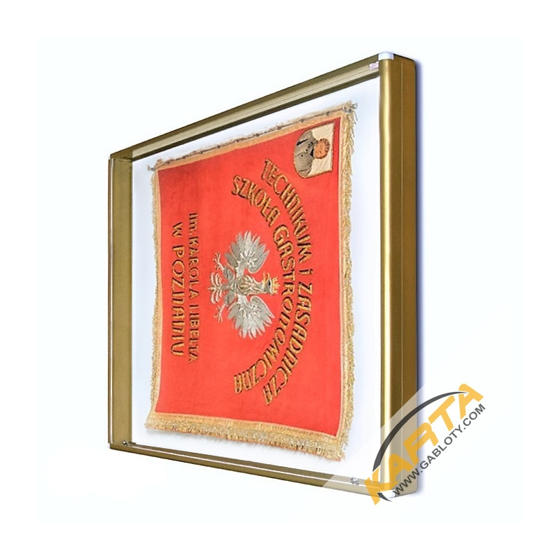 GSZ-Z SWG 100x100x10cm złota gablota na sztandar GSZ-Z SWG 100x100x10cm złota gablota na sztandar