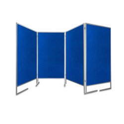 Tablica parawan czteromodułowy wolnostojący 4x100x170x190cm. Tekstylna niebieska