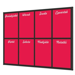 Planer Tygodniowy 150x100cm W3 czerwony Tablica mag-such