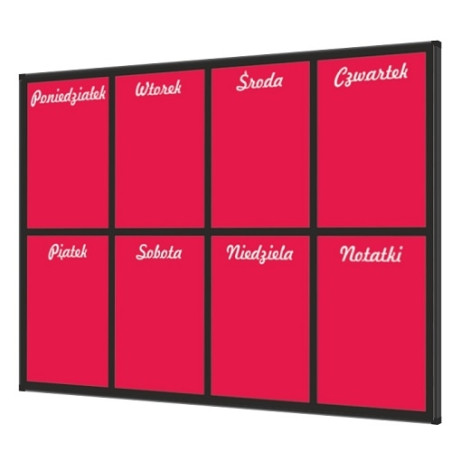 Planer Tygodniowy 150x100cm W3 czerwony Tablica mag-such