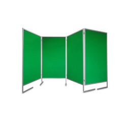 Tablica parawan czteromodułowy wolnostojący 4x100x170x190cm. Tekstylna zielona