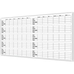 Planer tygodniowy montażu 150x100cm magnetyczny-suchościeralny