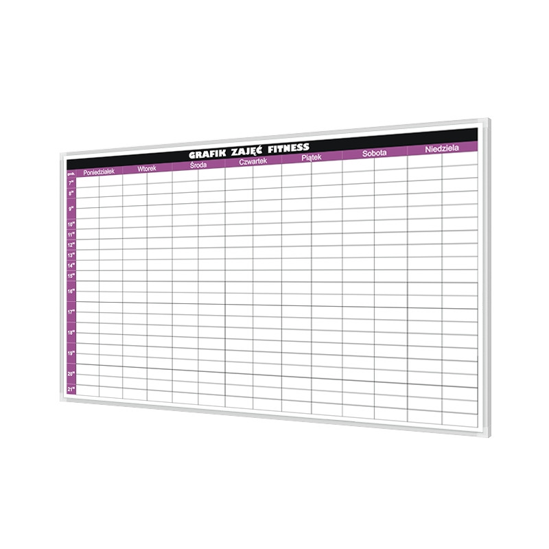 Planer fitness 170x100cm magnetyczny suchościeralny