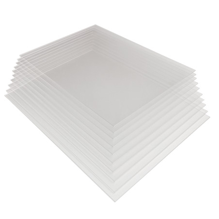 Formatka z plexi 2mm 210x297mm (A4) -op.(10szt.)  bezbarwna tolerancja wymiarowa +-1mm