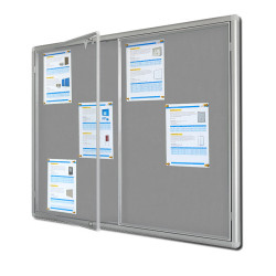 GCD-TS 100x70x3cm Tekstylna Szara Gablota dwudrzwiowa otwierana