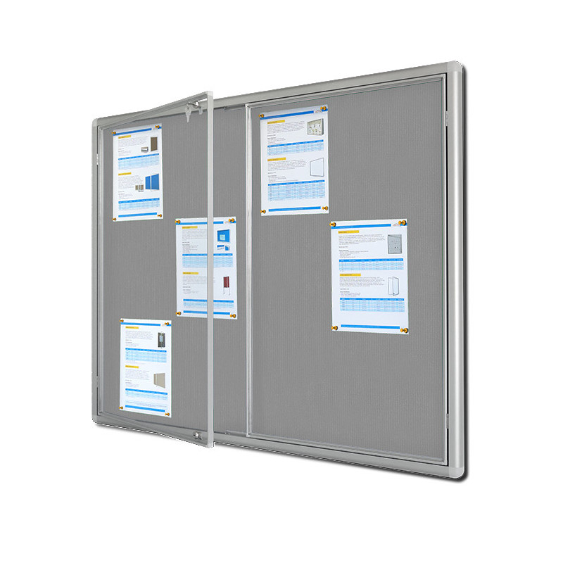 GCD-TS 150x100x3cm Tekstylna Szara Gablota dwudrzwiowa otwierana