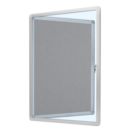 GO-TS 80x120cm Tekstylna szara Gablota ogłoszeniowa jednodrzwiowa