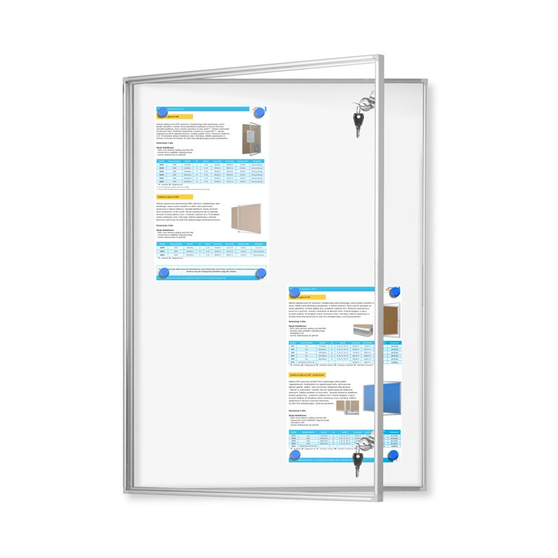 GMR-M 80x120cm Magnetyczna Gablota jednodrzwiowa otwierana GMR-M 80x120cm Magnetyczna Gablota jednodrzwiowa otwierana