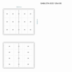 GCD-MB 120x100x3cm Mag. Biała Gablota dwudrzwiowa otwierana