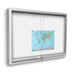 GALh 120x80cm Magnetyczna Gablota  ogłoszeniowa drzwi przsuwane, szkło hartowane