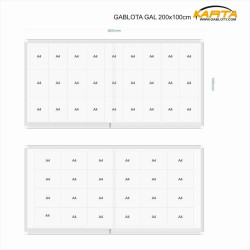 GALh 200x100cm Magnetyczna Gab. ogłoszeniowa drzwi przsuwane, szkło hartowane 4mm