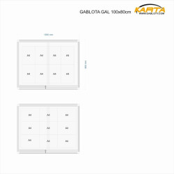 GALtnh 100x80cm Tekstylna Niebieska  Gablota ogłoszeniowa drzwi przsuwane