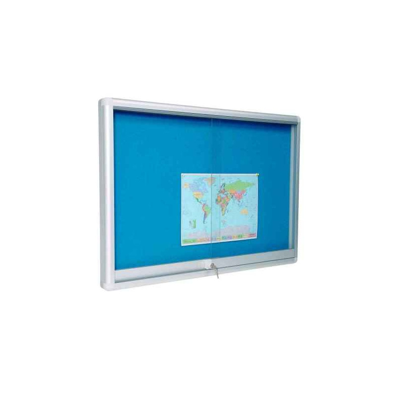 GALtnh 120x80cm Tekstylna Niebieska Gablota ogłoszeniowa drzwi przsuwane szkło hartowane GALtnh 120x80cm Tekstylna Niebieska Gablota ogłoszeniowa drzwi przsuwane szkło hartowane