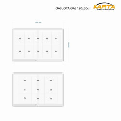 GALtnh 120x80cm Tekstylna Niebieska  Gablota ogłoszeniowa drzwi przsuwane szkło hartowane