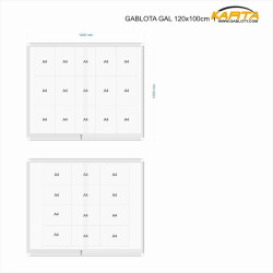GALtnh 120x100cm Tekstylna Niebieska  Gablota ogłoszeniowa drzwi przsuwane szkło hartowane