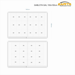 GALtnh 150x100cm Tekstylna Niebieska  Gablota ogłoszeniowa drzwi przsuwane szkło hartowane