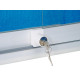 GALtnh 240x120cm tekstylna niebieska  Gablota ogłoszeniowa drzwi przesuwne szkło hartowane 4mm