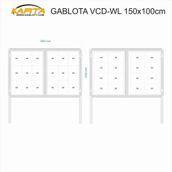 VCD-WL 150x103x3cm h200cm (18xA4) Gablota zewnętrzna dwudrzwiowa wolnostojąca do wkopania i zabetonowania w ziemi