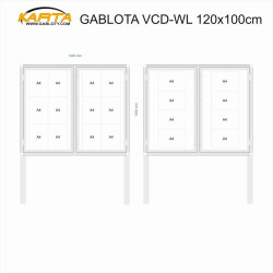 Gablota zewnętrzna wolnostojąc dwudrzwiowa VCD-WL 120x103cm h200+50cm