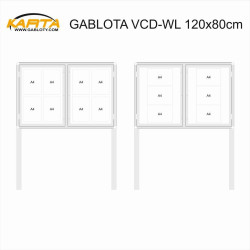 Gablota zewnętrzna wolnostojąc dwudrzwiowa VCD-WL 120x80cm h200+50cm