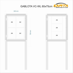 Gablota zewnętrzna wolnostojąc do ogłoszeń VC-WL 60x75cm. Producent