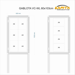 Gablota zewnętrzna wolnostojąca do ogłoszeń VC-WL 60x103cm. Producent