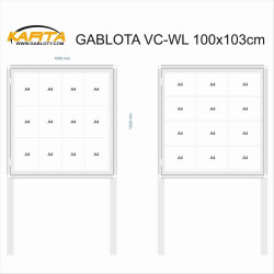 Gablota zewnętrzna wolnostojąca do ogłoszeń VC-WL 100x103cm. Producent