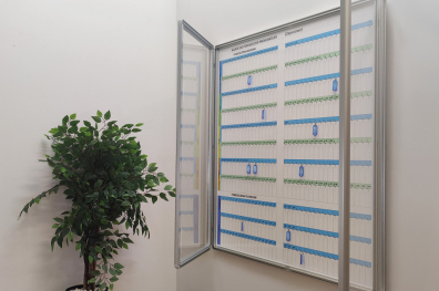 Gablota na klucze GOG-KL z indywidualnym nadrukiem na 385 kluczy.